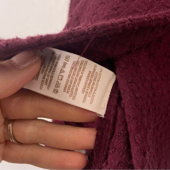 Free People Maroon Knit Open Tie Back Long Sleeve Top - Picture 3 of 5